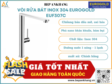 Vòi rửa bát inox 304 Eurogold EUF307C